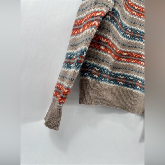 J. Crew Fair Isle 100% Lambswool Crewneck Sweater Heather Praline Men's | Medium - Picture 7 of 10